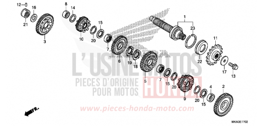 TRANSMISSION (COUNTERSHAFT) (NC750XD) NC750XDH de 2017